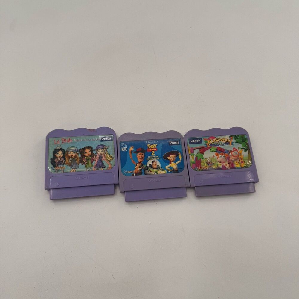 Lot of 3 VTech V.Smile Learning Game Cartridges Bratz Toy Story 2 Alphabet Park